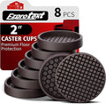 Ezprotekt Non Slip Furniture Pads, 8 Pcs 2" Anti Skid Rubber Furniture Caster Cups, Anti-Slip Furniture Coasters for Hardwoods Floors, Anti Slide Floor Protectors for Bed Couch Stoppers (Brown)