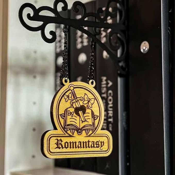 Book Nook Tavern Signs– Genre Shelf Labels with Hanging Brackets, Tavern-Style Book Nook Decor, Bookshelf Genre Signs for Home Library Book Dividers for Shelves,Home Library Book Dividers for Shelves (Young Adult)