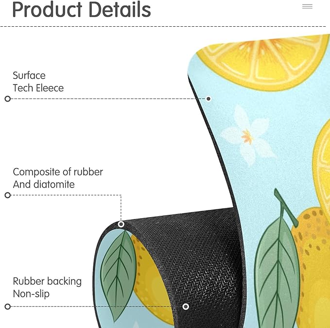 Kitchen Sink Splash Guard Sink Faucet Mat Faucet Handle Drip Catcher Drain Mats for Kitchen Bathroom Countertop Absorbent Dish Drying Mat Pad16 2pack 14.7x5.4Inch Lemon Blue