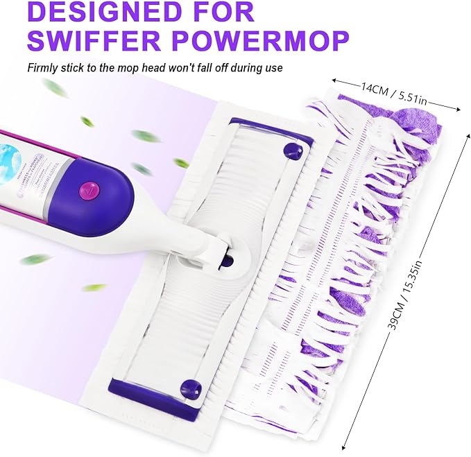 24 Packs 5X Cleaning Power Mop Refills for Swiffer PowerMop,Multi-Surface Floor Mop Pad Refills Repalcement Pads for Floor Cleaning