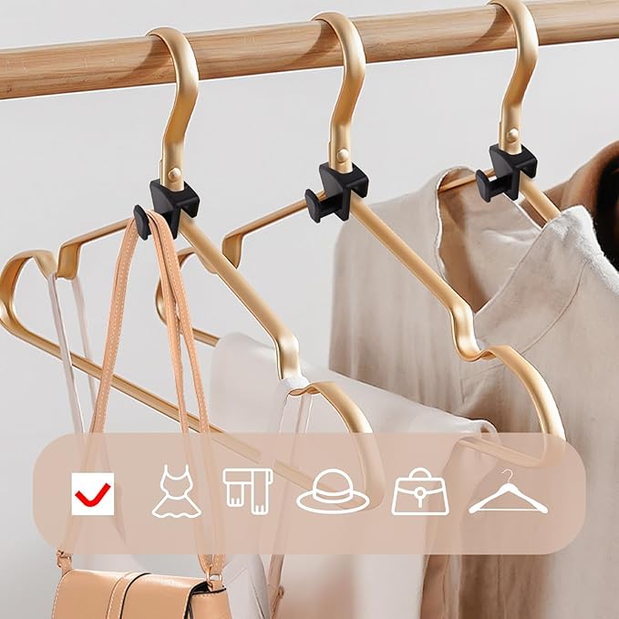 60 Pack Space Saving Hanger Hooks, Black Plastic Triangle Hangers, Connector Hooks for Closet Organizers and Storage in Dorms and Homes