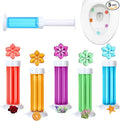 5 Pcs Flower Toilet Gels 70 Count 5 Kinds Stamp Bowl Gel Scent Toilet Stain Removal Cleaner Air Freshener Flower Stamps Pack for Bathtubs Bathroom (Classic Color)