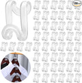 Unittype 150 Pcs Space Saving Hanger Hooks, Clothes Hanger Connector Hooks, Heavy Duty Space Saver Extender Clips for Closet Organizers (Clear)