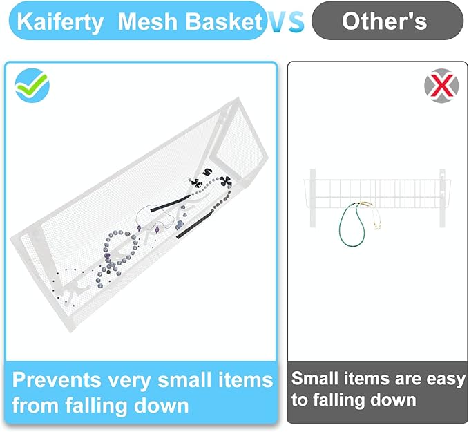 Kaiferty Over The Door Hooks Organizer, Coat Rack Over The Door Storage Hanger Towel Rack, Back of Door Storage Organizer for Bathroom,Bedroom,Kitchen,Office (White, 2-Tier)