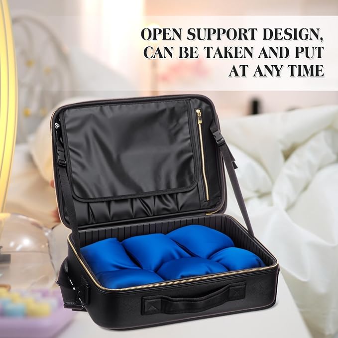 Eccliy Locking Storage Box for Adult Items, 15.8 x 11.4 x 4.3 Inches Discreet Lockable Game Toy Storage Flat Box Bag with Combination Lock, PU Leather(Black)