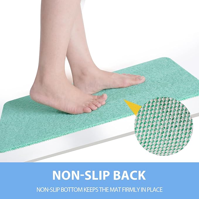 Hargiis Non-Slip Bathtub Mat, Anti Slip Shower Mat, Fast Drying Bathtub Mats, Foot Scrubber Mat, Anti Slip Mat for Tub, Floor, Bathroom, Kitchen, Home, Hotel (Light Green 32"×17")
