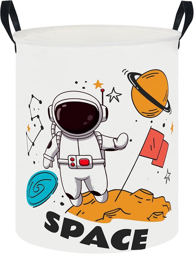 19.7" Laundry Basket,Kids Dirty Clothes Hamper,Waterproof Toys Storage Bin,Room Decor,Gift Baskets,Nursery Hamper(Space)