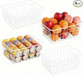 4 Pack White Wire Baskets for Pantry, 11" Upright Wire Freezer Storage Bins with Handles, Small White Metal Storage Basket for Freezer Organizing Office Kitchen Closets