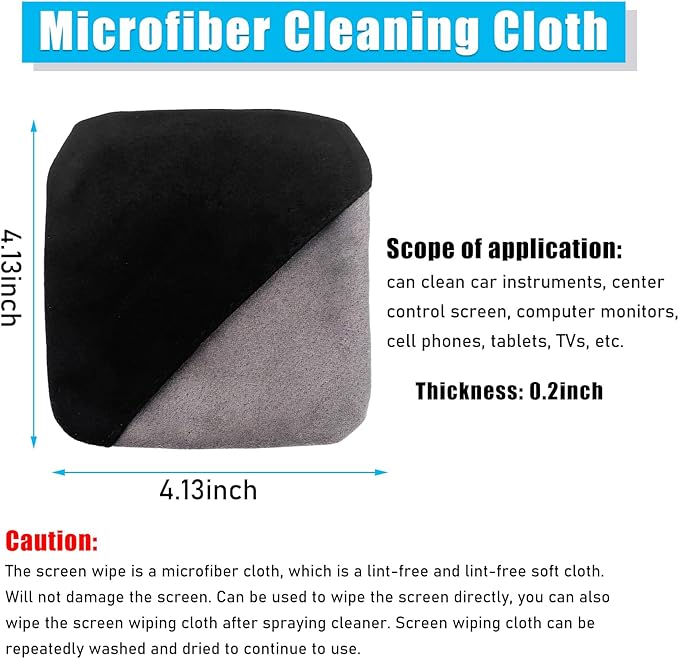 Car Screen Cleaner, Microfiber Auto Screen Cleaning Pad, Foldable Touch Screen Cleaner Cloth for Vehicle Dashboard LCD Display, Interior Car Accessories