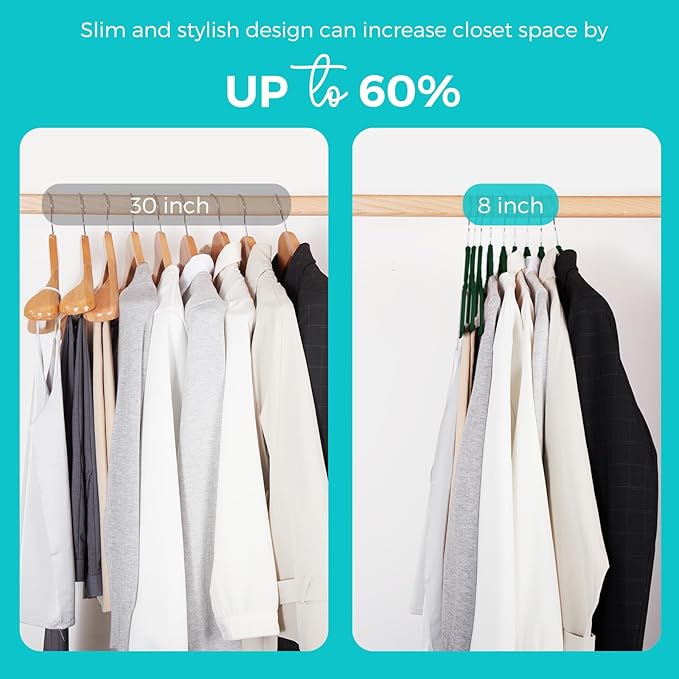 HOUSE DAY Premium Velvet Hangers 50 Pack, Non-Slip Flocked Felt Hangers, Sturdy Clothes Hanger with 360° Rotatable Hook, Heavy Duty Durable Slim Coat Hanger for Closet Space Saving(Emerald Green)