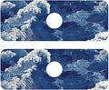 Kitchen Sink Splash Guard 2 PCS 14.7 Inch Sink Faucet Mat Splash Guard for Bathroom Countertop Water Absorbent Foldable Cuttable Soft Washable Blue Ocean Waves