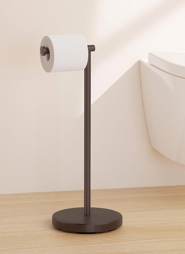 KES Bronze Toilet Paper Holder Stand, Toilet Roll Holder Free Standing with Heavy Base, 18/8 Stainless Steel, BPH283S1-BB