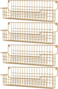 Spice Rack, 4-Pack Seasoning Organizer Wall Mounted for Kitchen Storage Organization, Metal Spice Holder Shelf for Cabinet, Pantry, Gold