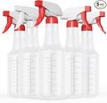 Veco Spray Bottle (5 Pack,32 Oz) with Measurements and Adjustable Nozzle(Mist & Stream Mode), HDPE Plastic Spray Bottles for Cleaning Solution, Household/Commercial/Industrial Use, No Leak and Clog