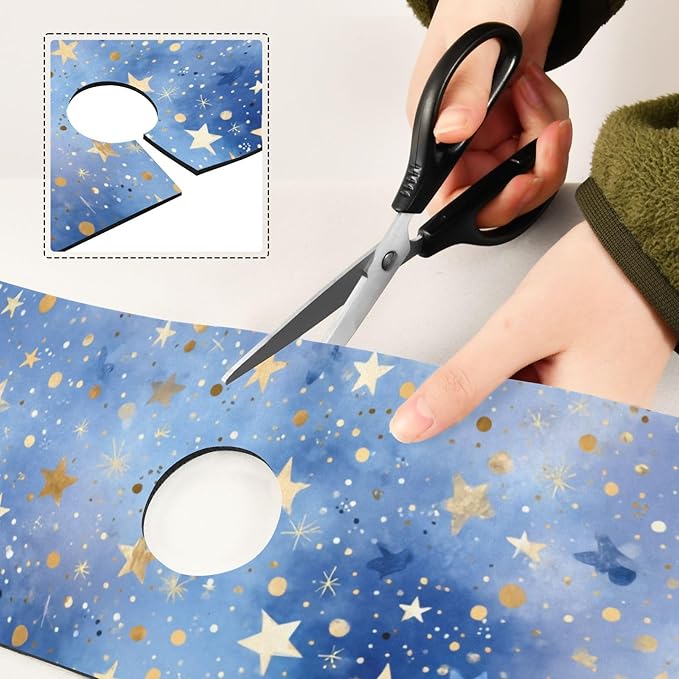 Blue Romantic Golden Stars Gradient Kitchen Sink Splash Guard Sink Faucet Mat Faucet Handle Drip Catcher Drain Mats for Kitchen Bathroom Countertop Absorbent Dish Drying Pad 2Pac