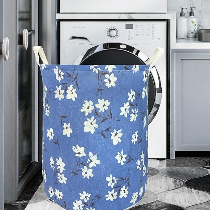 Merdes 19.7’’ Waterproof Foldable Laundry Hamper, Dirty Clothes Laundry Basket, Linen Bin Storage Organizer for Toy Collection (Magnolia)