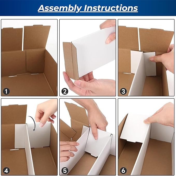 Shoe 2 Row Storage Box (1600 Ct.) - Cardboard Storage Boxes - Baseball, Football, Basketball, Hockey, Sports Card, Gaming & Trading Cards Collecting Supplies by MAX PRO - Made in the USA (10 Pack)