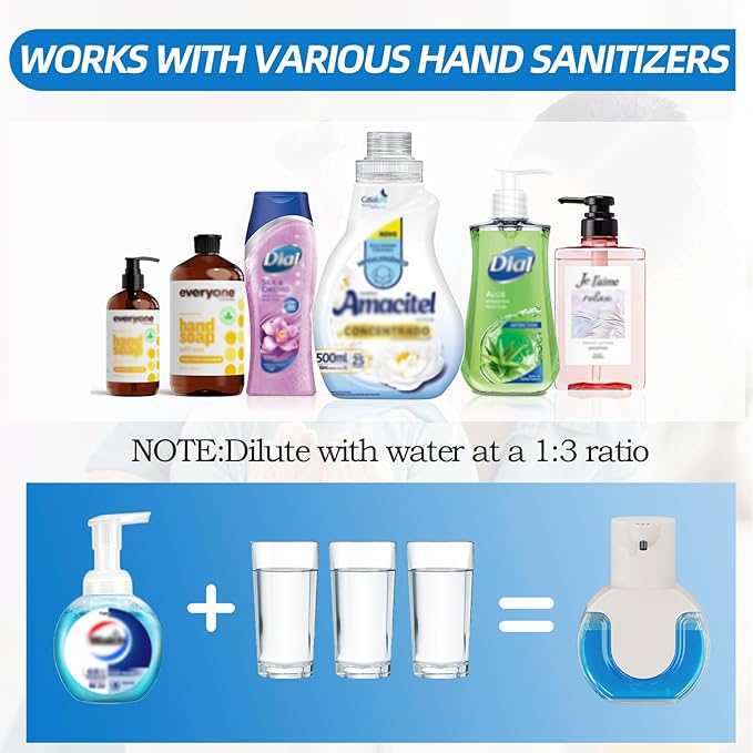 Automatic Soap Dispenser Touchless,Rechargeable Foaming Soap Dispenser,15oz/420ml Smart Hand Soap Dispensers,4-Level Adjustable,Wall Mount for Bathroom Kitchen Dish Soap,Hands-Free