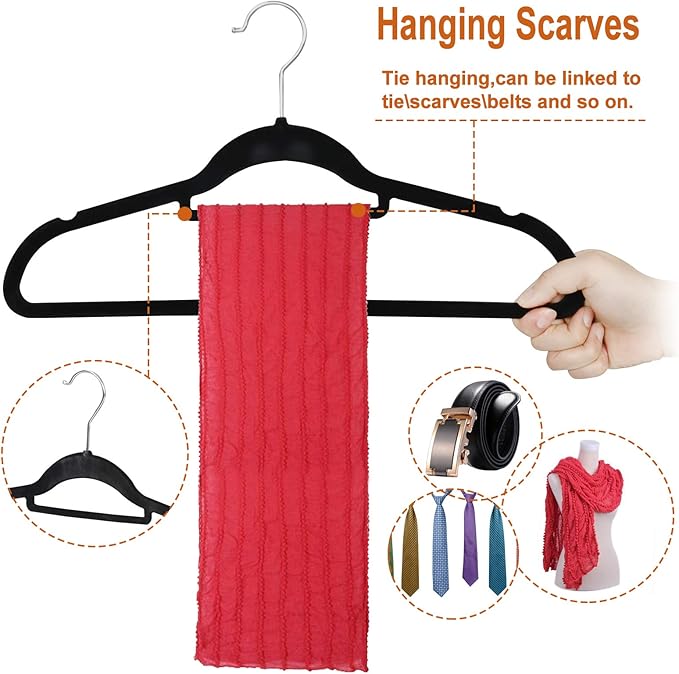 ZENY Velvet Hangers 100 Pack for Suits,Coats, Dress, Non Slip Clothes Hangers, with 360 Degree Swivel Hooks, Space Saving, Durable