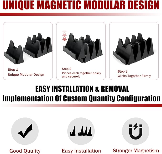 48 pcs Magnetic Modular Wrench Organizer Wrench Holder - Wrenchs Tool Organizers for Tool Drawer Storage, Wrenchs Rack with Metric SAE Labels, Tool Storage Set Holder Festival for Mechanics