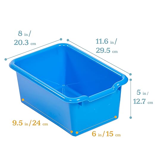 ECR4Kids Scoop Front Storage Bins, Multipurpose Organization, Assorted, 10-Piece