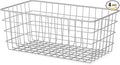 Whitmor 4 Pack Grey Wire Baskets for Organizing Office Wire Storage Baskets Wire Baskets Grey Metal Storage Baskets for Pantry Kitchen Bins Freezer
