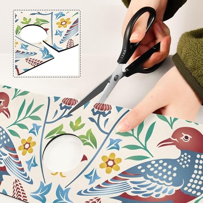Kitchen Sink Splash Guard Sink Faucet Mat Faucet Handle Drip Catcher Drain Mats for Kitchen Bathroom Countertop Absorbent Dish Drying Mat Pad 2pack 14.7x5.4Inch Retro Floral Birds