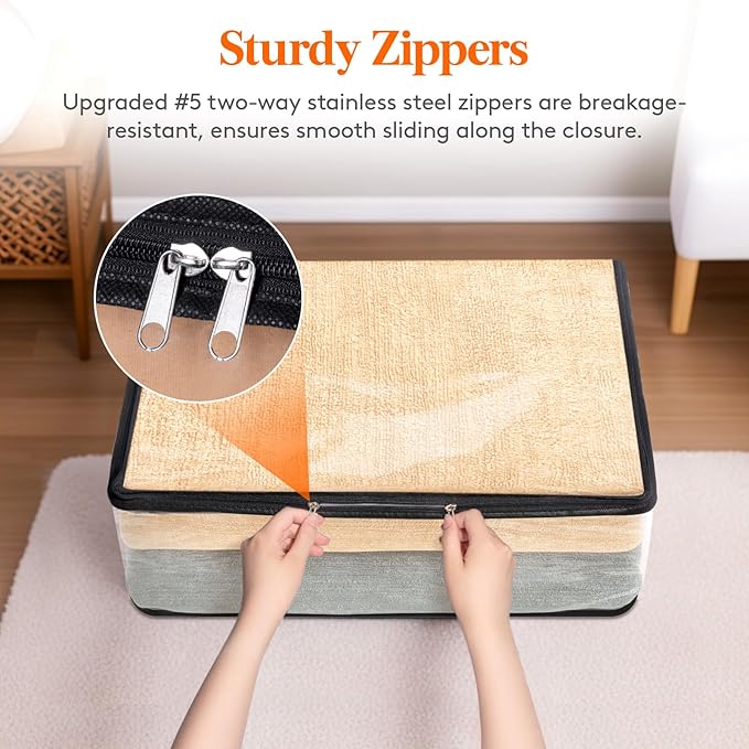 Lifewit 3 Pack Clear Clothes Storage Bags, 35L Plastic Vinyl Foldable Moving Bags with Zipper and Reinforced Handles, Closet Organizers and Storage Containers for Blanket, Sweaters, Coats, T-shirts