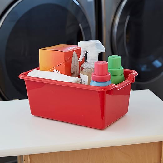 ECR4Kids Scoop Front Storage Bins, Multipurpose Organization, Assorted, 10-Piece