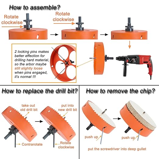 6.25 Hole Saw for Recessed Lights Can Lights, 6-1/4 Inch Hole Cutter with Dust Bowl Catcher for Led Recessed Lighting 6 Inch and Wood Metal Drywall, Bi-Metal Construction