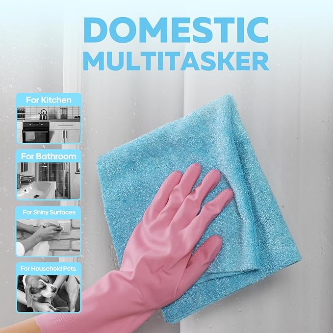 Fantasticlean XL Tear-Away Microfiber Cleaning Cloth Roll, 16'' by 16''- 36 Sheets, Thick & Large Detailing Towels, Ultra Absorbent, Lint-Free Reusable Wipes for All-Around Cleaning (Glossy Blue)