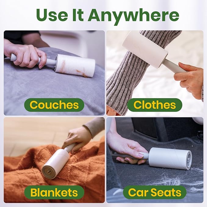 DELOMO Lint Roller 1,000 Sheets (5 Rollers + 5 Refills) - Lint Rollers for Pet Hair Extra Sticky, Mega Value Pet Hair Removal Tool for Clothes/Couch/Furniture/Car - Ideal Home Gift for Pet Owners