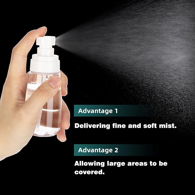 3pack Small Spray Bottle, 2.7oz Mini Spray Bottles, Clear Empty Travel Spray Bottle, Fine Mist Plastic Spray Bottles