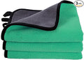 Hovom 3PCS Car Microfiber Towels, 23.62"×11.81" Lint-Free Microfiber Towels for Cars Wash Drying, Super Absorbent Cleaning Cloths, Reusable Washing & Detailing Towel, Car Cleaning Supplies (Green)