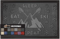 GORILLA GRIP 100% Waterproof All-Season WeatherMax Doormat, US Designed Natural Rubber, Stain and Fade Resistant, Low Profile Indoor Outdoor Door Mats, Easy Clean Patio Mat, 17x29, Graphite Skiing