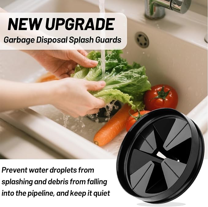 Garbage Disposal Stopper 3 3/8 Splash Guard QCB-AM, Sink Drain Strainer Replacement for Insinkerator Evolution Series, Removable Quiet Garbage Disposal Drain Cover