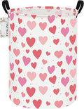 FANKANG Storage Basket, Nursery Hamper Canvas Laundry Basket Foldable with Waterproof PE Coating Large Storage Baskets for Kids Boys and Girls, Office, Bedroom, Clothes,Toys(Colorful hearts)