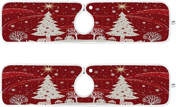 2 Pack Faucet Splash Catcher Christmas Tree Sink Mat for Faucet Absorbent Kitchen Splash Guard Drip Catcher for Farmhouse Barthroom Bar, S