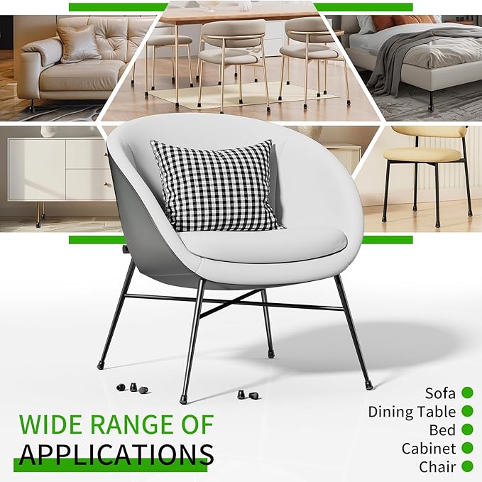 24 Pcs Extra Small Chair Leg Floor Protectors, Silicone Chair Leg Protectors for Hardwood Floors, Round Felt Pads Caps Chair Leg Covers to Protect Floors from Scratches & Noise(Black, Fit 0.35"-0.55")
