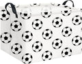 Rectangular Storage Basket Empty,Collapsible Gift Basket with Handles,Scoccer Basket for Kids Toys/Books Box,Room Decor(Soccer)