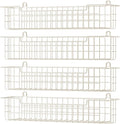 Spice Rack, 4-Pack Seasoning Organizer Wall Mount for Kitchen Storage Organization, Spice Holder Metal Shelf Saving Space for Cabinet, RV, Pantry, White