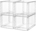 A-LuGei 【𝟰𝗣𝗖𝗦】 Acrylic Stackable Drawers, 11.8" L Makeup Organizer, Bathroom Organizer and Storage, Under Sink Organizer, Plastic Storage Bins