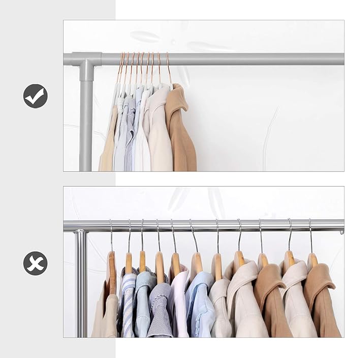 SONGMICS Slim Velvet Hangers, Non-Slip Clothes Hangers with Rose Gold Swivel Hooks, Space-Saving, for Closet, 50 Pack, White UCRF026W03