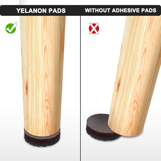 Yelanon Non Slip Furniture Pads -36 pcs 1’’Furniture Grippers, Non Skid Furniture Legs,Self Adhesive Rubber Furniture Feet, Anti Slide Furniture Hardwood Floor Protector for Keep Furniture Stoppers