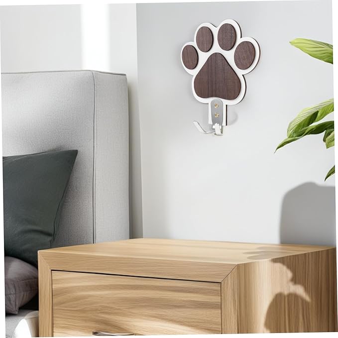 Wooden Paw Print Hook for Dog Towel Space-Saving Hanger Connector Farmhouse Style Kitchen Towel Hanger