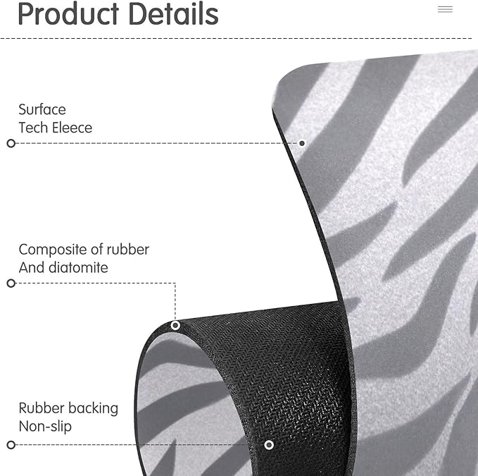 Kitchen Sink Splash Guard 1 PC 30 Inch Sink Faucet Mat Splash Guard for Bathroom Countertop Water Absorbent Foldable Cuttable Soft Washable Light Silvery Zebra Print