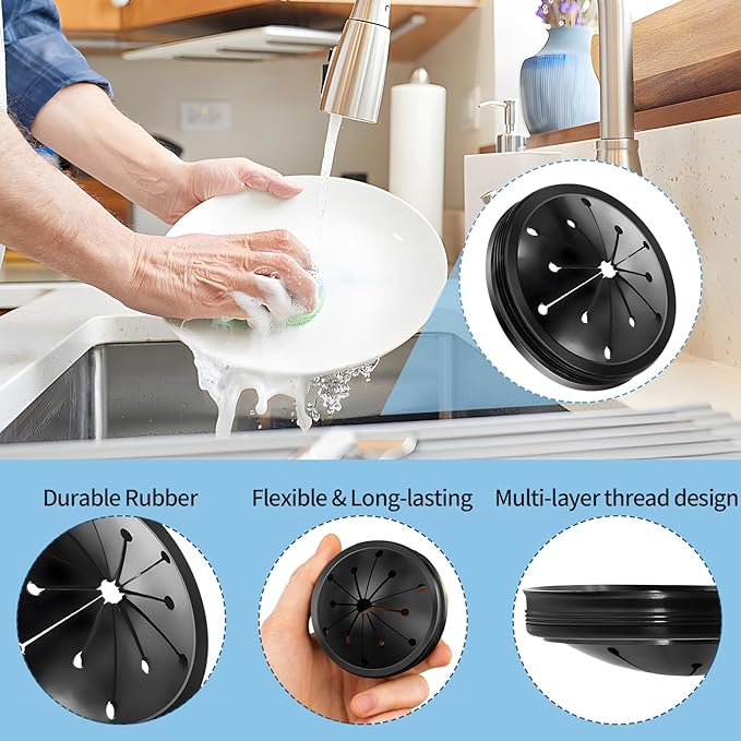 3 Pcs Garbage Disposal Splash Guard, Durable Rubber Material, 3.1-Inch Universal Fit for Splash Guard Sink Baffle Disposal Replacement Waste Food Disposal Part