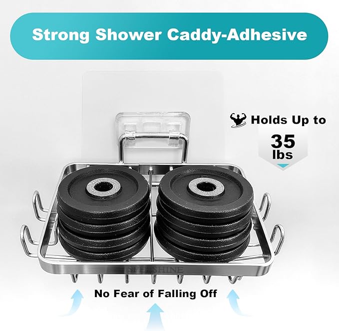 White Silver Soap Dish for Shower 2 Pack, Suction Cup Square Shower Soap Holder - 304 Stainless Steel Silver Soap Saver - Comfortable Essential for Apartment, Home and Dormitory