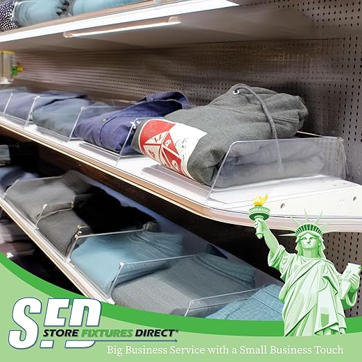 Lightweight T Shaped Transparent PVC Plastic Shelf Divider - Free Standing Organizer - 10 Pack