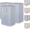 Lifewit 3 Pack Laundry Hamper Large Collapsible Laundry Baskets, Freestanding Waterproof Clothes Hamper with Easy Carry Handles in Laundry Room Bedroom Bathroom College Dorm, Blue, 3 x 80L